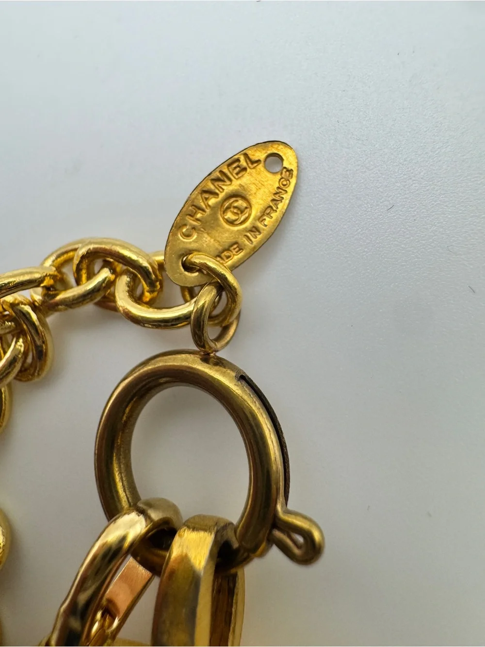Vintage CHANEL quilted CC Pendant Necklace